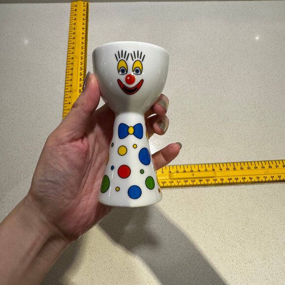 VINTAGE 90s Clown egg cup vintage kitsch Ceramic Ritzenhoff Jacob Pringi… - Picture 7 of 7